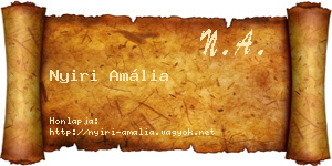 Nyiri Amália névjegykártya